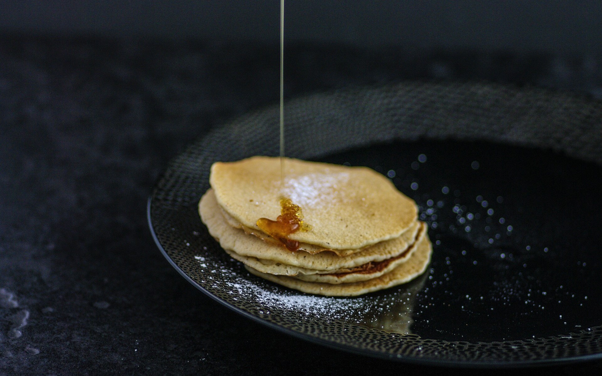Maple syrup golden syrup pancakes